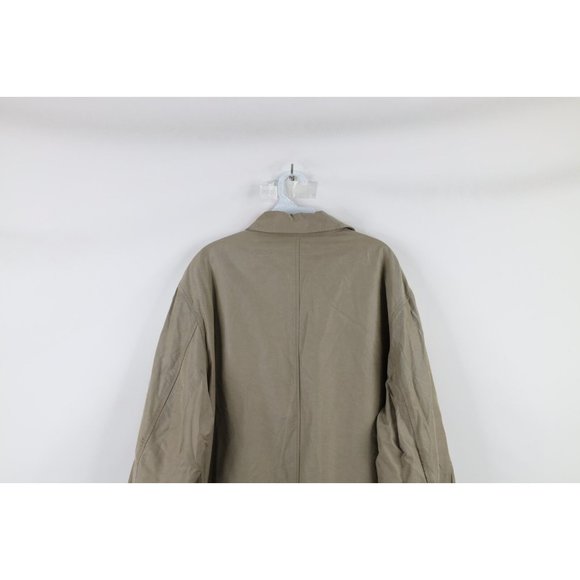 Vintage 90s Ralph Lauren Mens Large Faded Quilt Lined Chore Barn Jacket Beige - Picture 13 of 14
